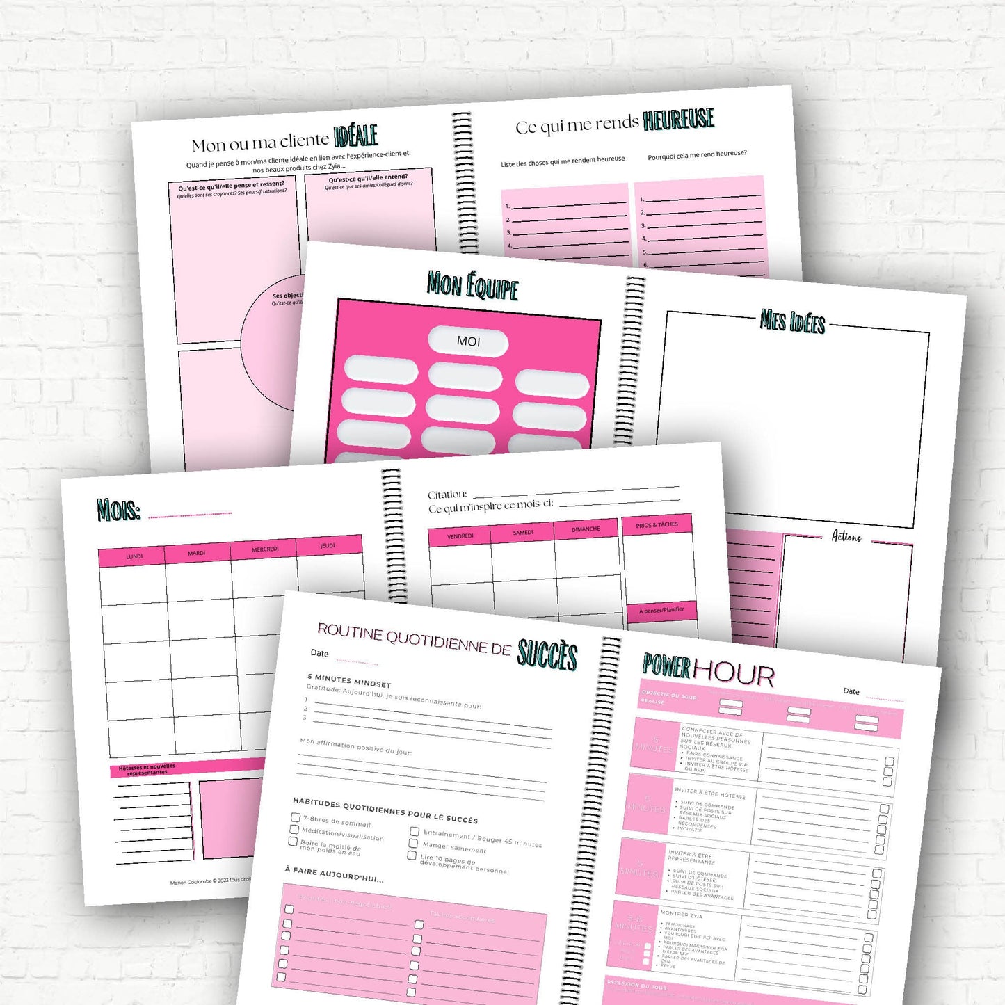 3 mois pour le succès - Mon carnet d'actions - Papeterie d'Or et d'Étoiles