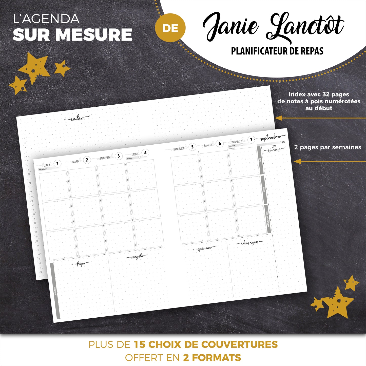 Agenda SUR MESURE | Janie Lanctôt (Planificateur repas)