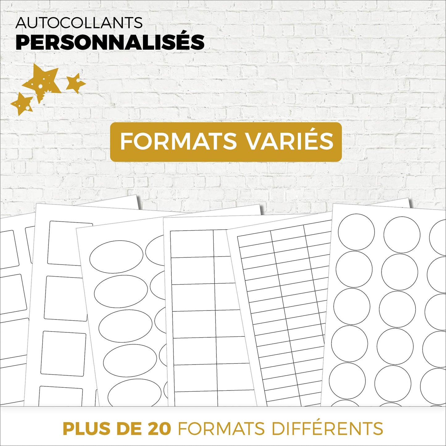 Autocollants PERSONNALISÉS - Papeterie d'Or et d'Étoiles