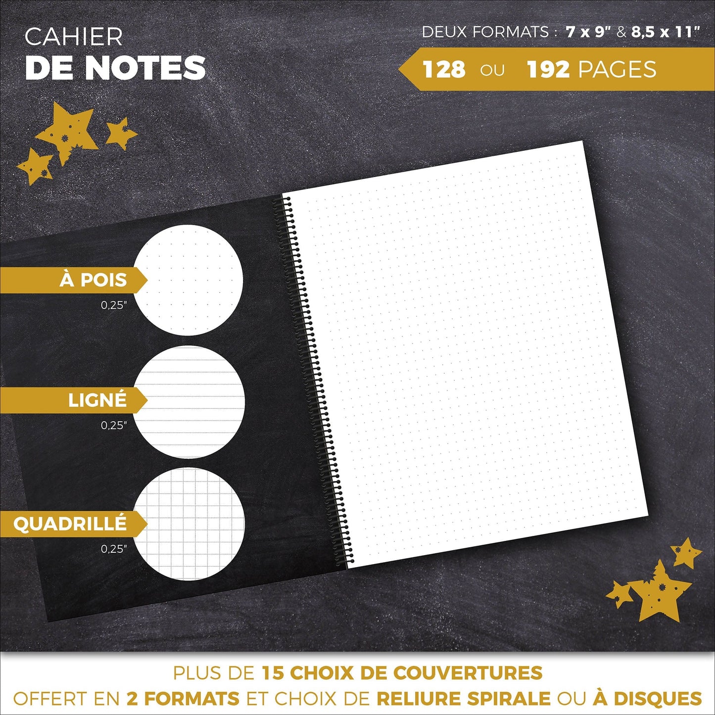 CAHIER DE NOTES | Marie - Luce Doré (Libellule) - Papeterie d'Or et d'Étoiles