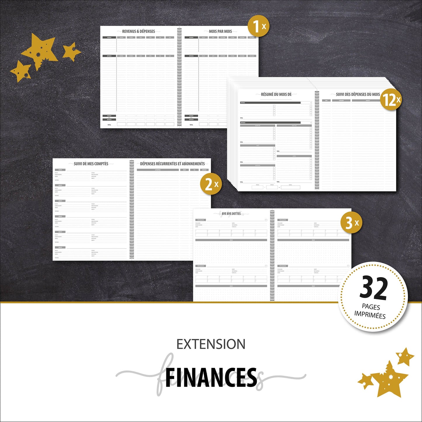 Extension FINANCES - Papeterie d'Or et d'Étoiles