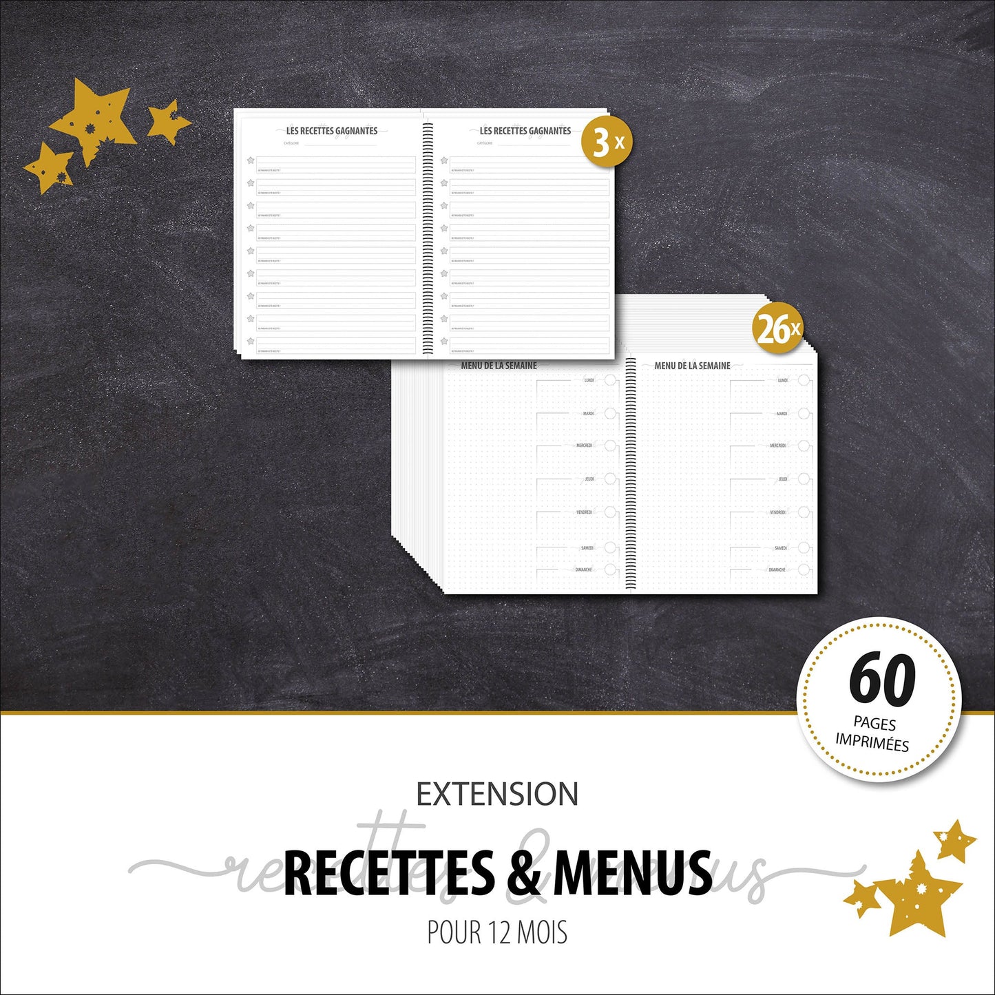 Extension RECETTES & MENUS - Papeterie d'Or et d'Étoiles
