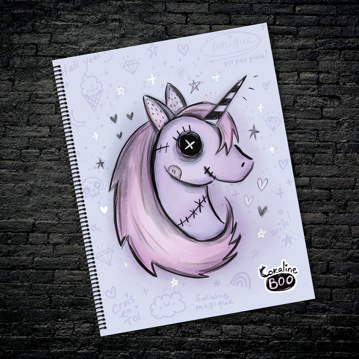 AGENDA | Coraline Boo (Licorne) - Papeterie d'Or et d'Étoiles