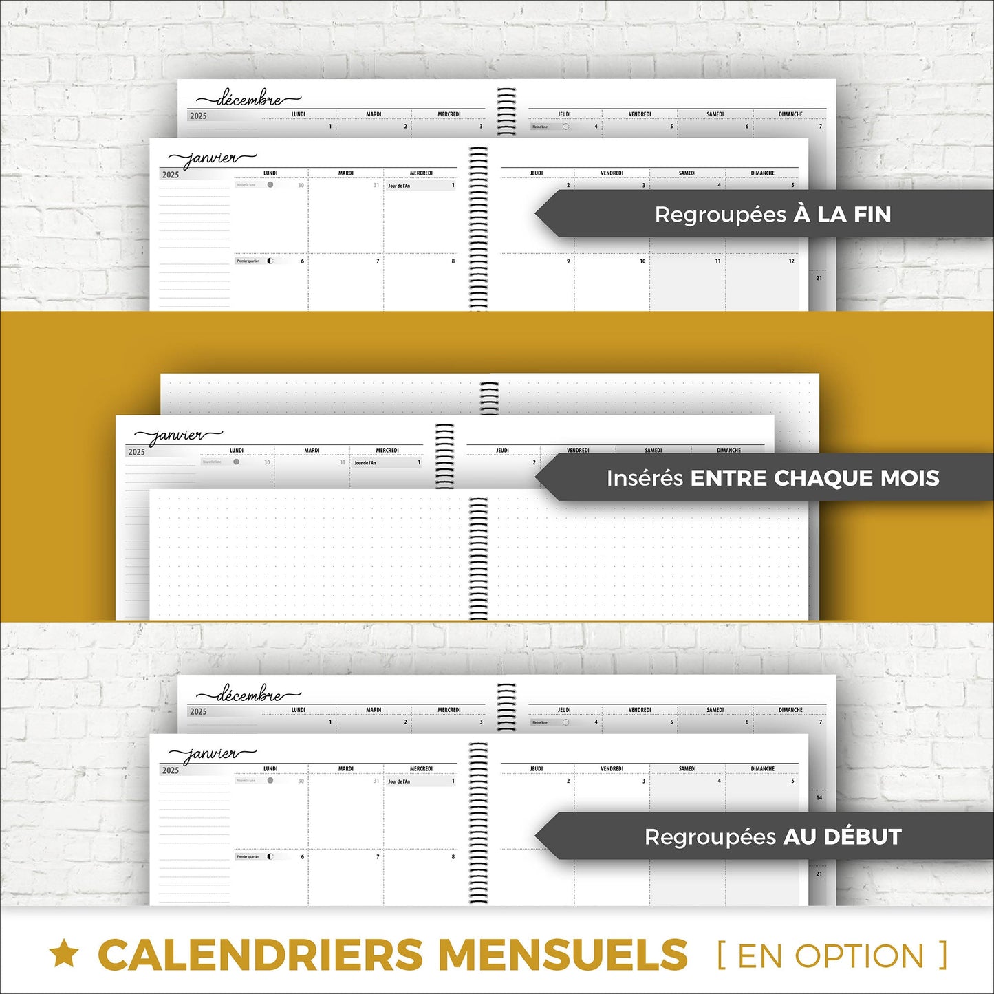 AGENDA | Couverture SUR MESURE - Papeterie d'Or et d'Étoiles