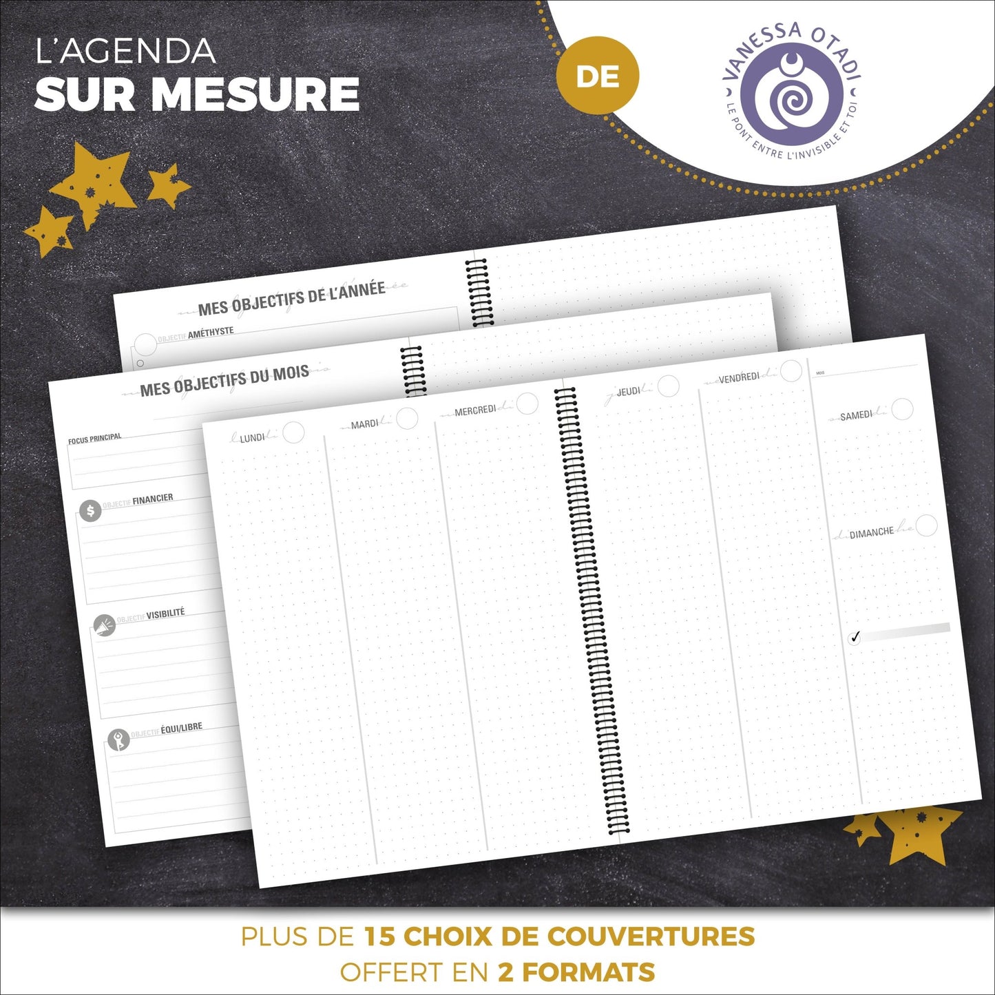 Agenda SUR MESURE | Vanessa Otadi - Papeterie d'Or et d'Étoiles