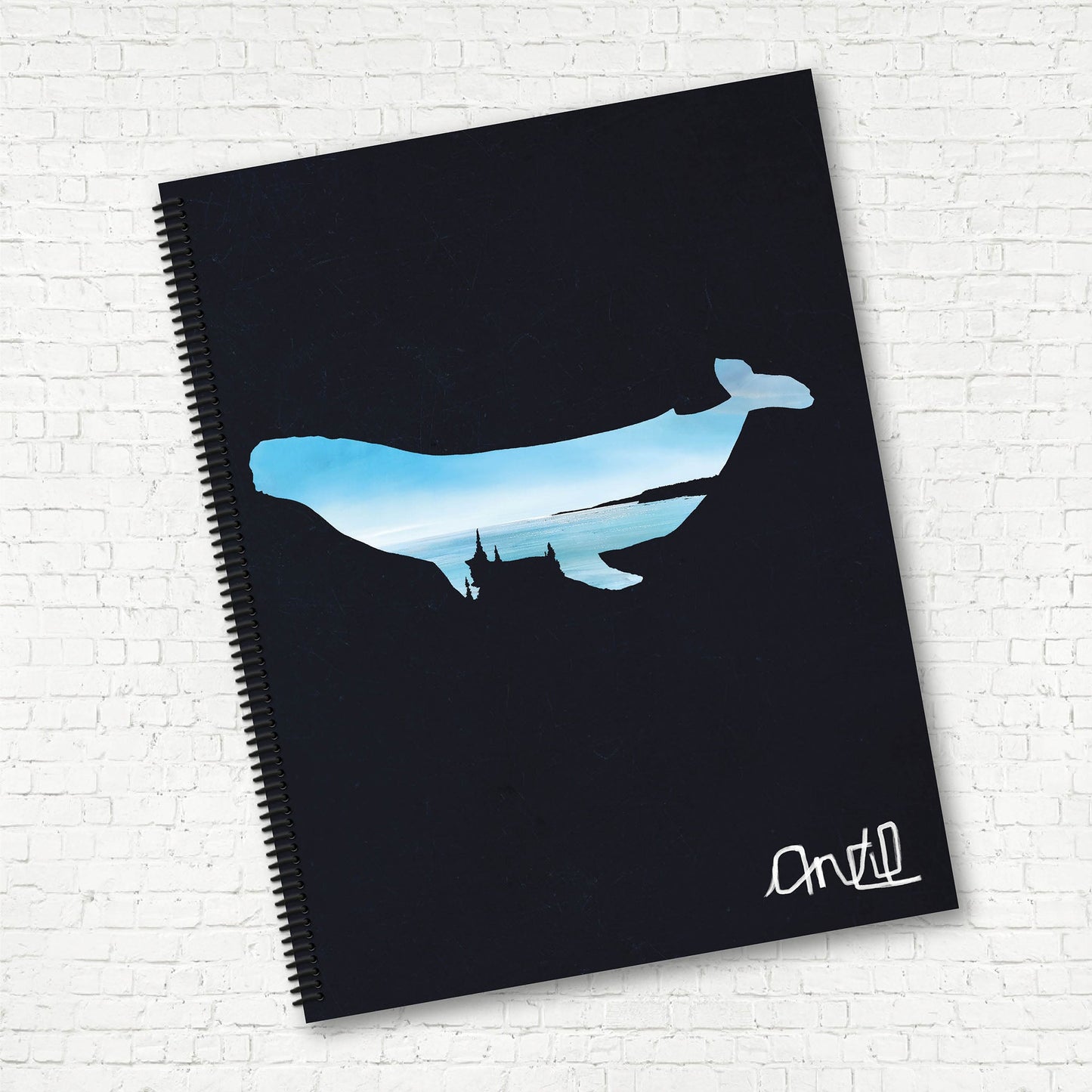 CAHIER DE NOTES | Anctil Artiste (Baleine et perle) - Papeterie d'Or et d'Étoiles