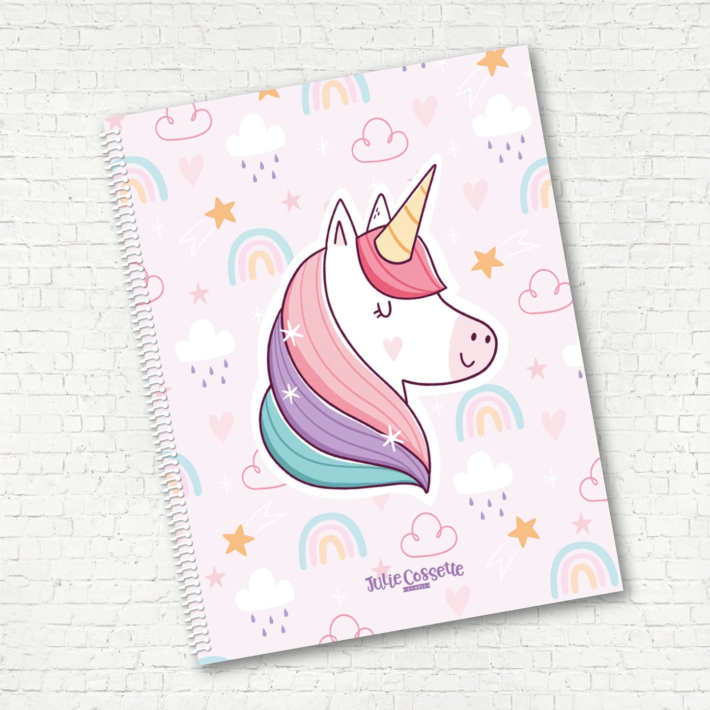 CAHIER DE NOTES | Julie Cossette (Licorne) - Papeterie d'Or et d'Étoiles