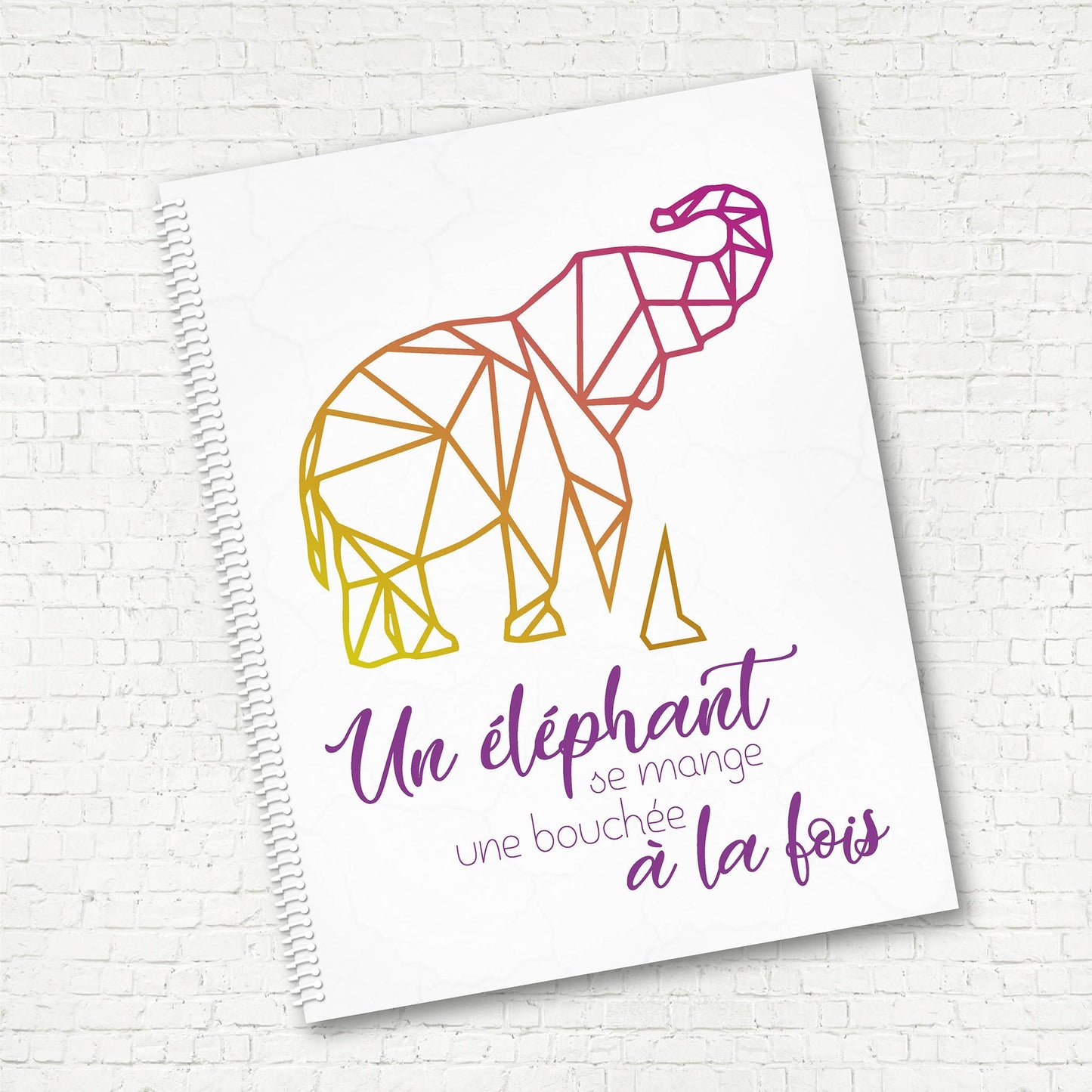 CAHIER DE NOTES | L'éléphant - Papeterie d'Or et d'Étoiles
