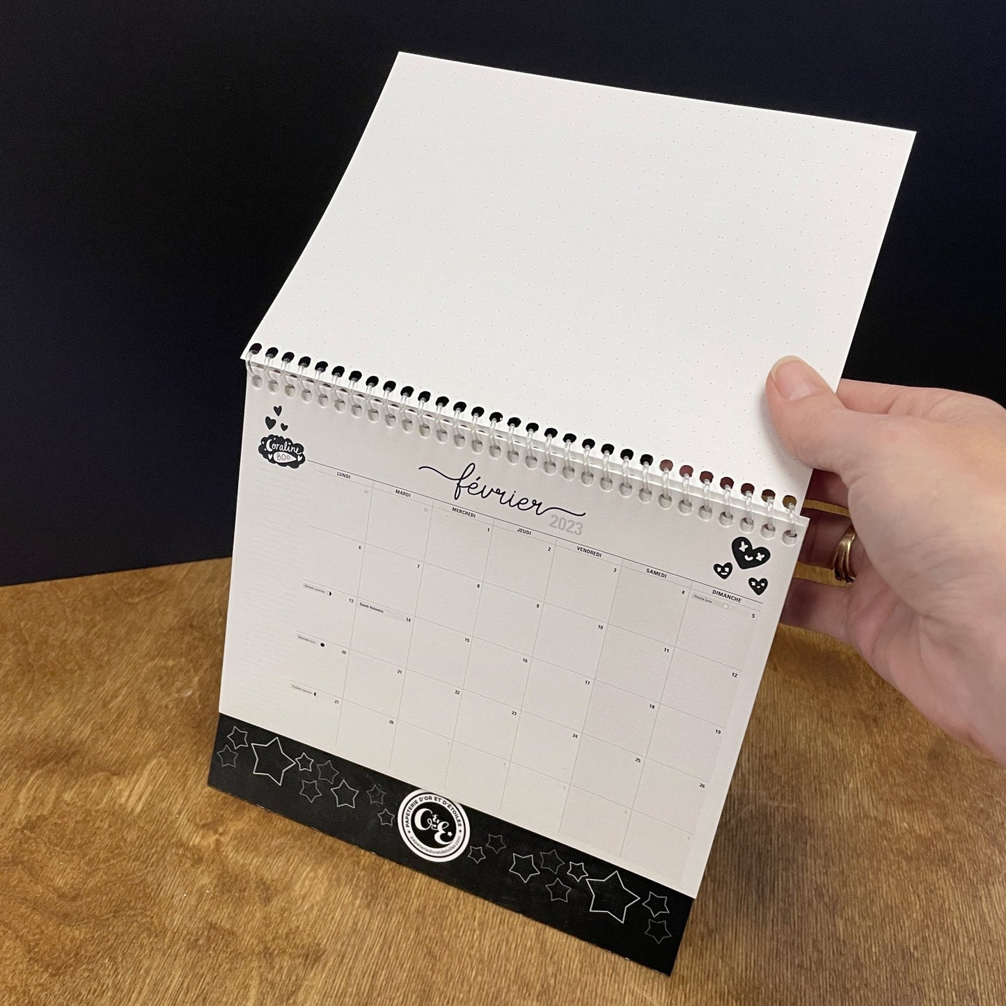 Calendrier de bureau - Papeterie d'Or et d'Étoiles