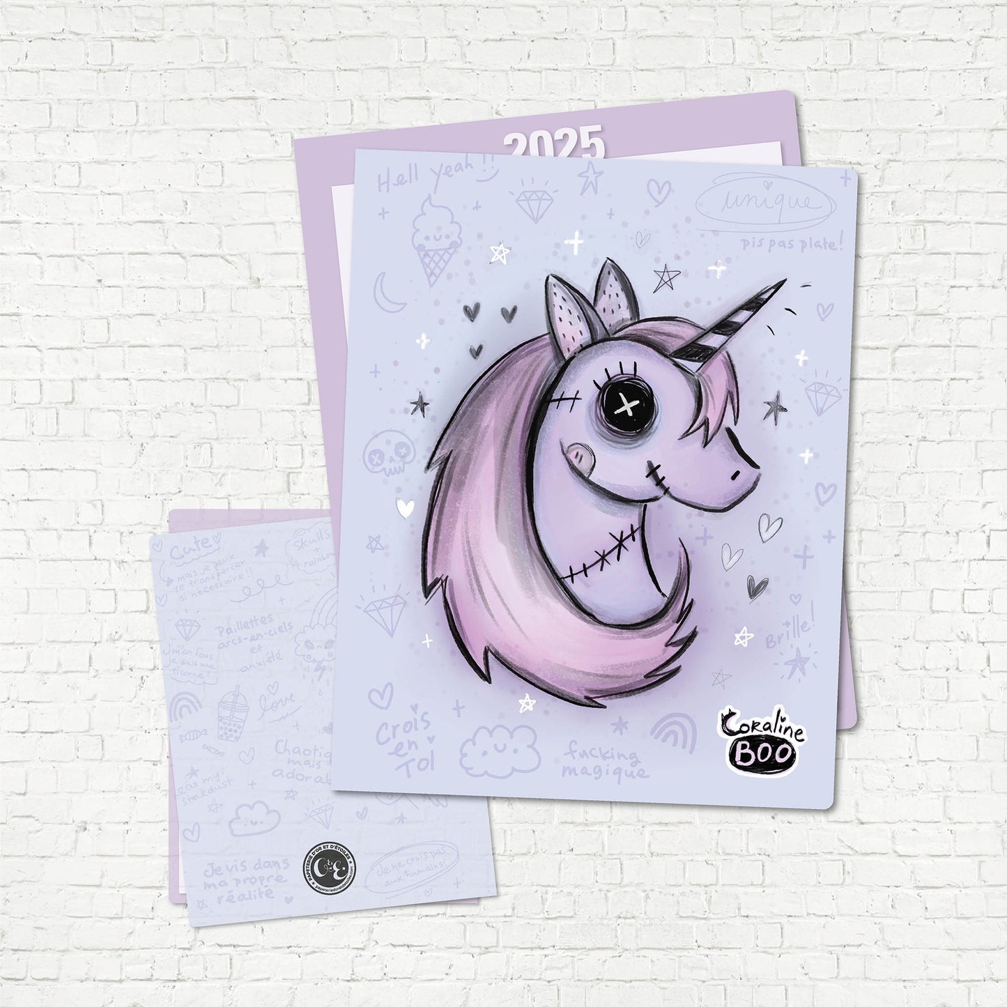 COUVERTURE | Coraline Boo (Licorne) - Papeterie d'Or et d'Étoiles
