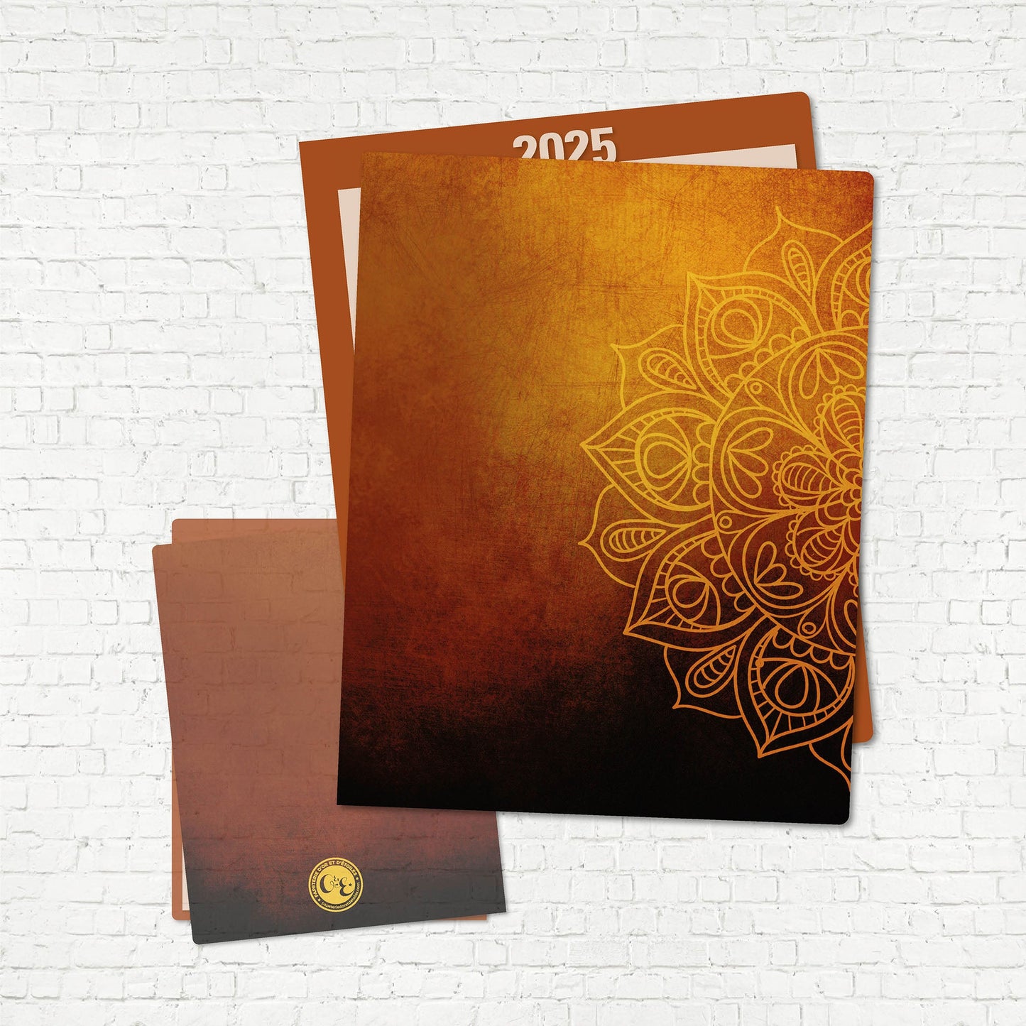 COUVERTURE | Mandala Orange - Papeterie d'Or et d'Étoiles