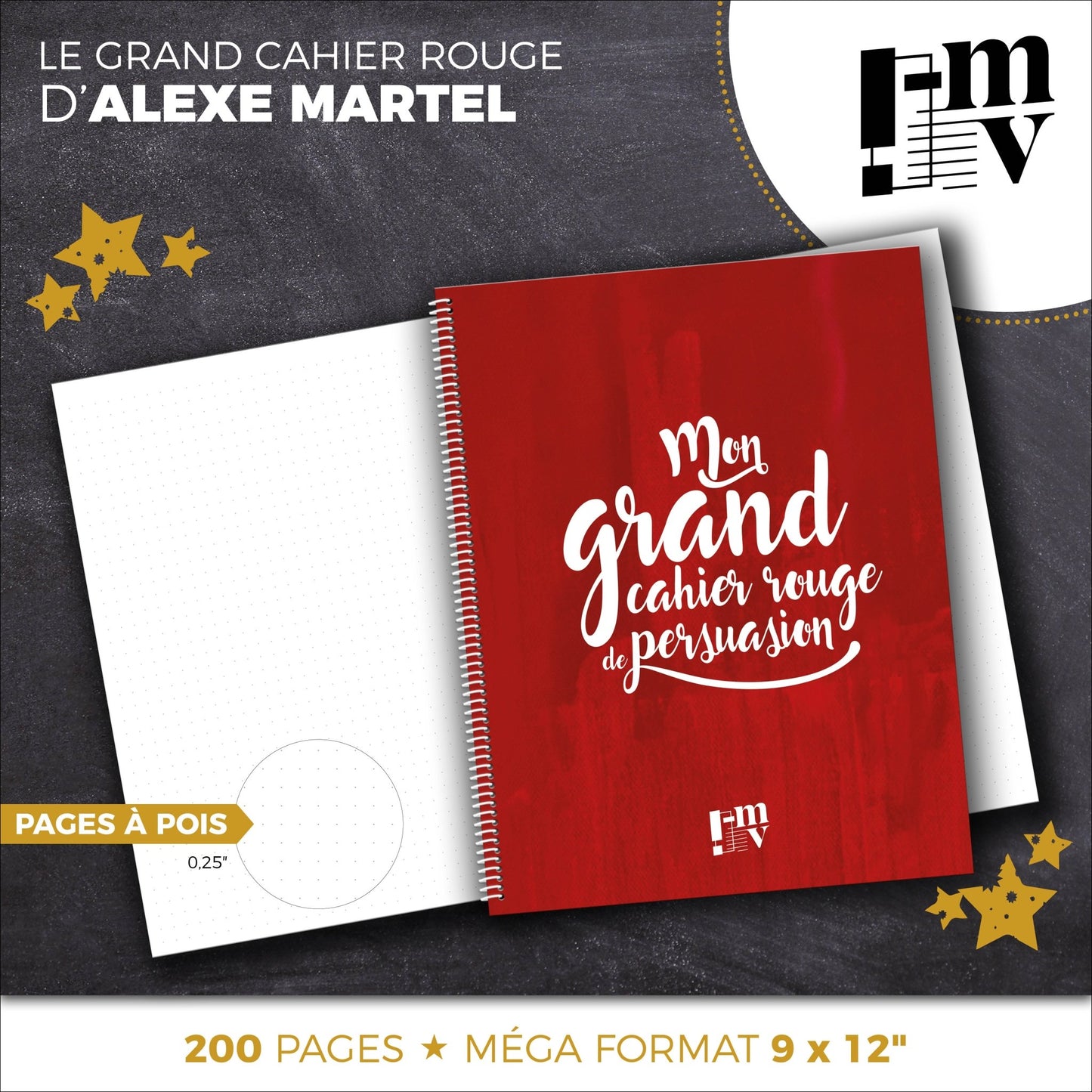 MON GRAND CAHIER ROUGE DE PERSUASION | Alexandra Martel - Papeterie d'Or et d'Étoiles