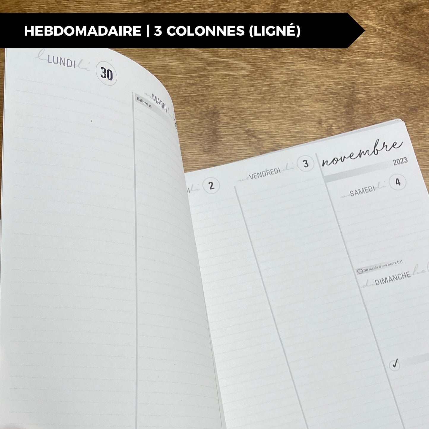 RÉCUP | HEBDO 3 COLONNES (Ligné) - Papeterie d'Or et d'Étoiles