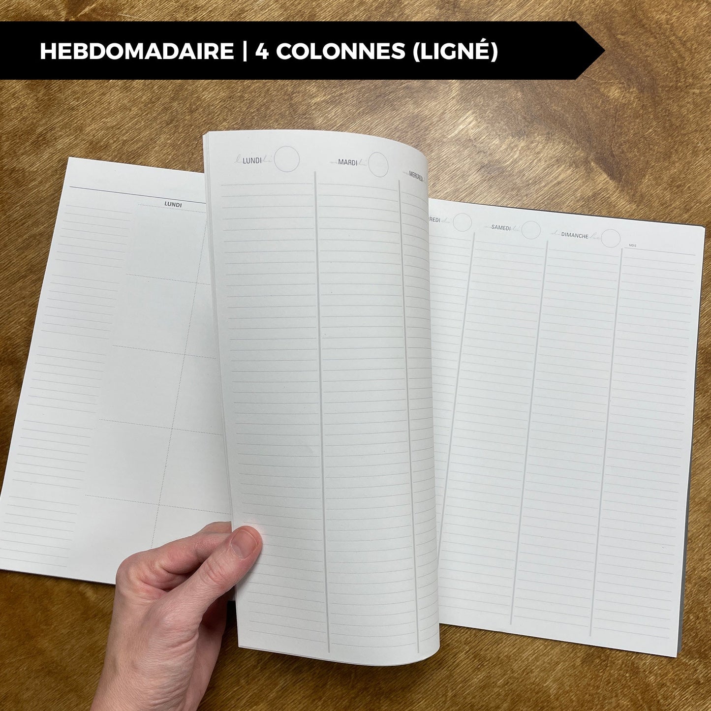 RÉCUP | HEBDO 4 COLONNES (Ligné) - Papeterie d'Or et d'Étoiles