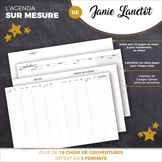 Agenda SUR MESURE | Janie Lanctôt