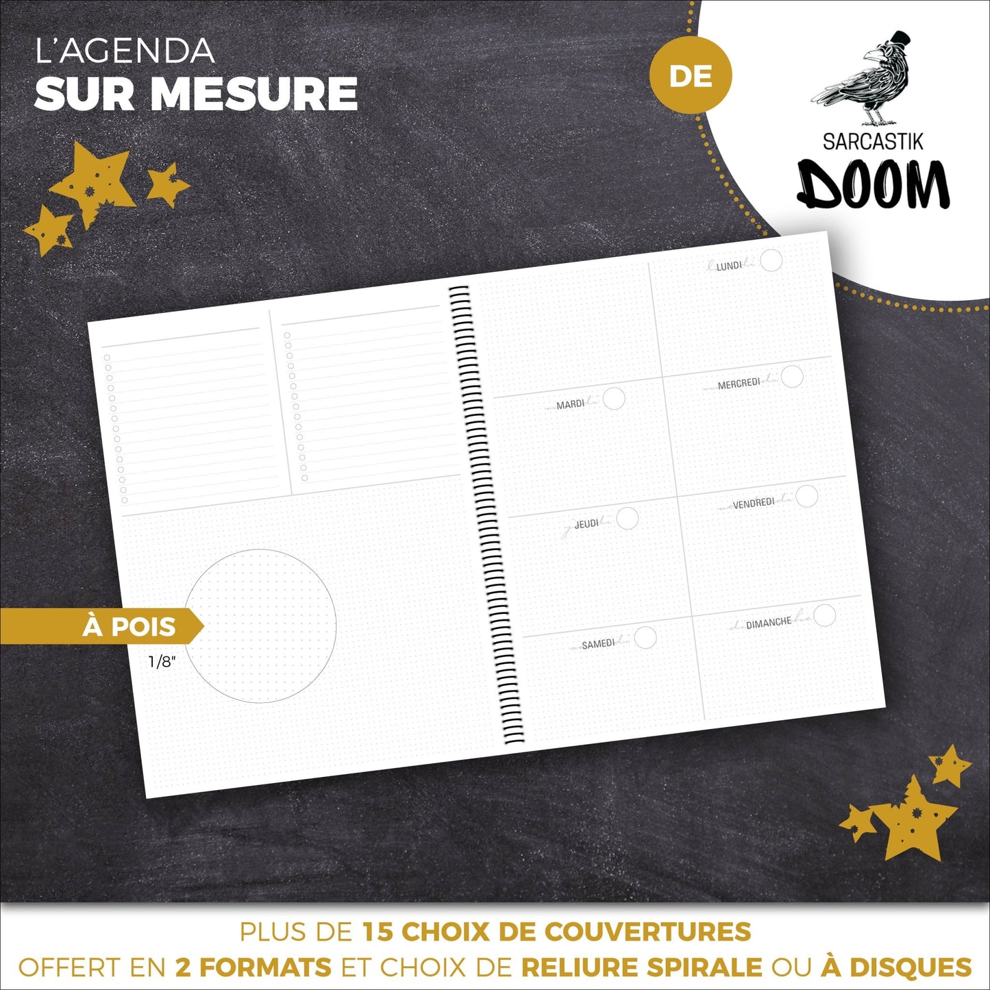 Agenda SUR MESURE | Dominique Dufour - Papeterie d'Or et d'Étoiles