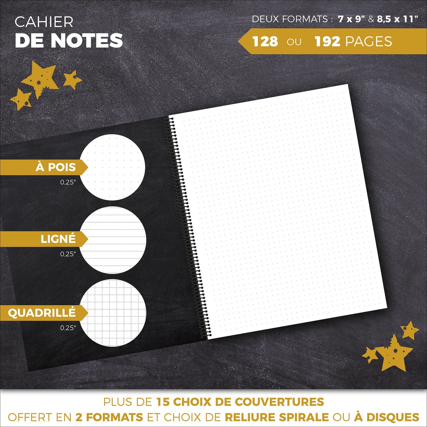 CAHIER DE NOTES | Anctil Artiste (Plage bleue royale) - Papeterie d'Or et d'Étoiles